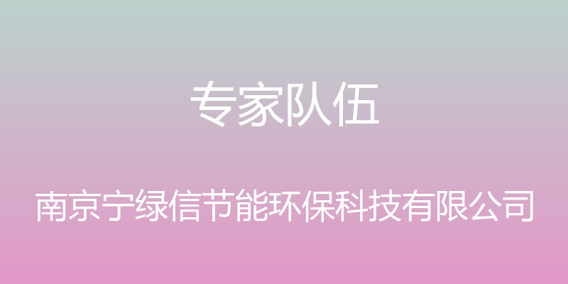 专家队伍 - 南京宁绿信节能环保科技有限公司